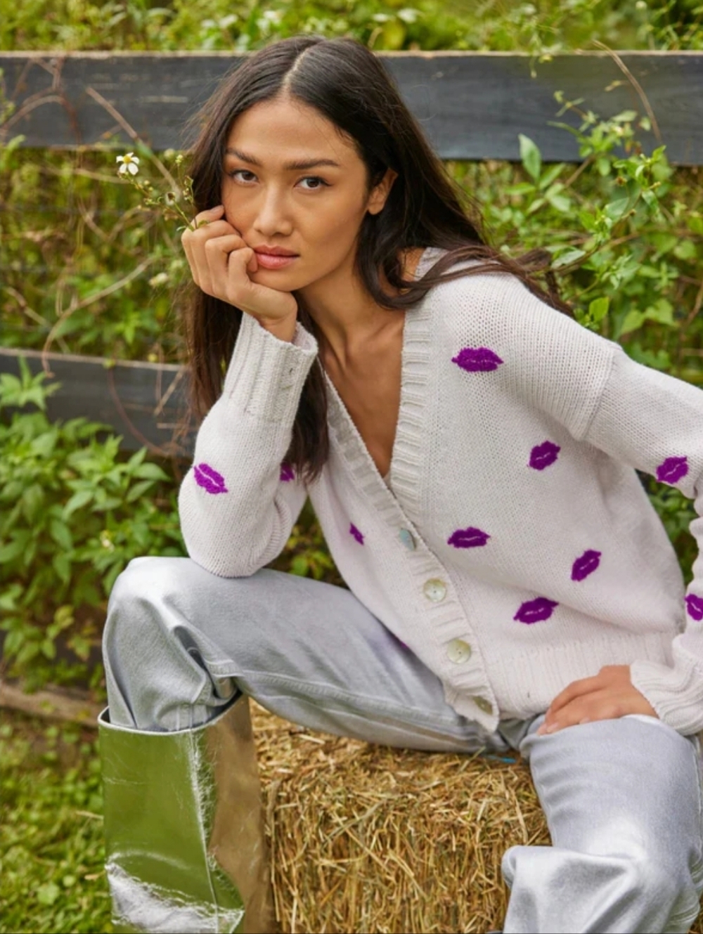 Lisa Todd Sugar Lips cardigan in a white color 